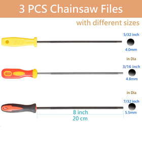 SKZIRI chainsaw file set 3/16 ideal for 0.325 pitch chains