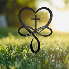 Slagindeco black metal stake honors loved ones with timeless outdoor display.