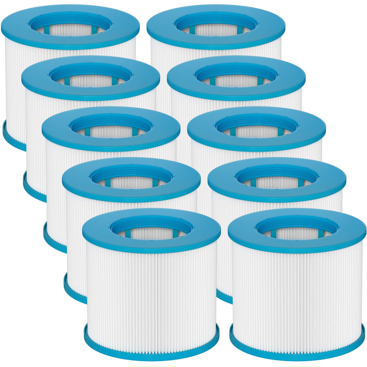 Slamate 10-pack hot tub filter front view for quick spa maintenance