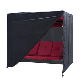 Slan Arrow outdoor swing cover 3-seater front view for all-weather protection.