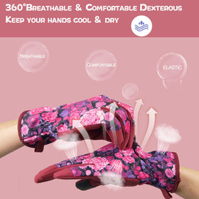 SLARMOR gloves featuring a peony back design for stylish, practical garden work