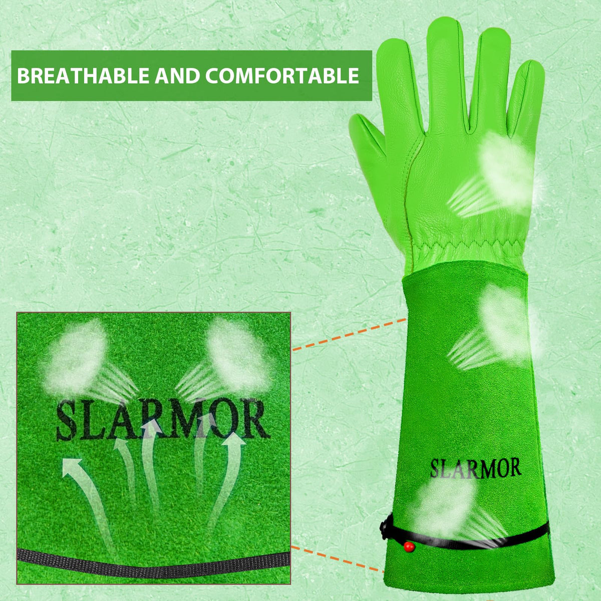 SLARMOR gunn-cut-keystone-thumb gloves illustrating ergonomic hand movement
