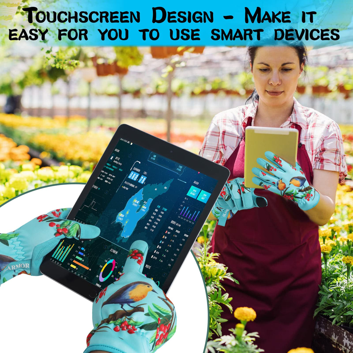 SLARMOR gloves elastic wrist keeps dirt out during garden work