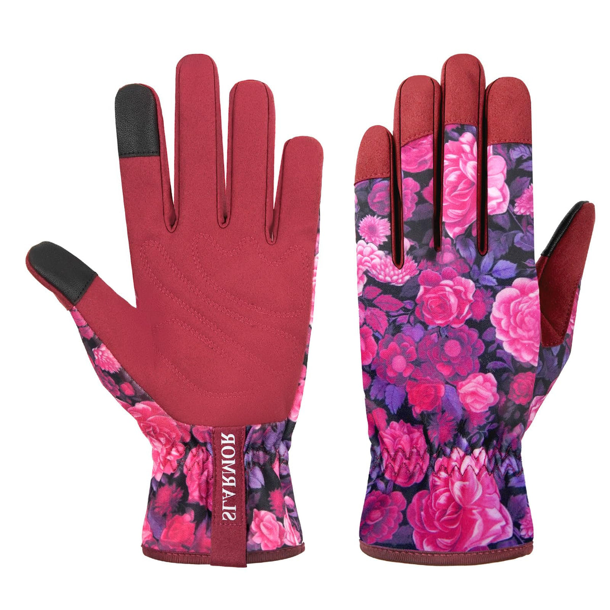 SLARMOR leather gardening gloves for women with thorn-proof protection during pruning