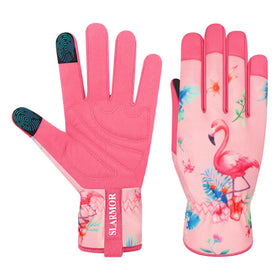 SLARMOR leather gardening gloves for women with thorn-proof protection while pruning