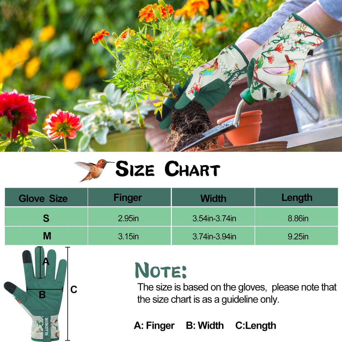SLARMOR gloves feature touchscreen-capable areas for thumb and forefinger