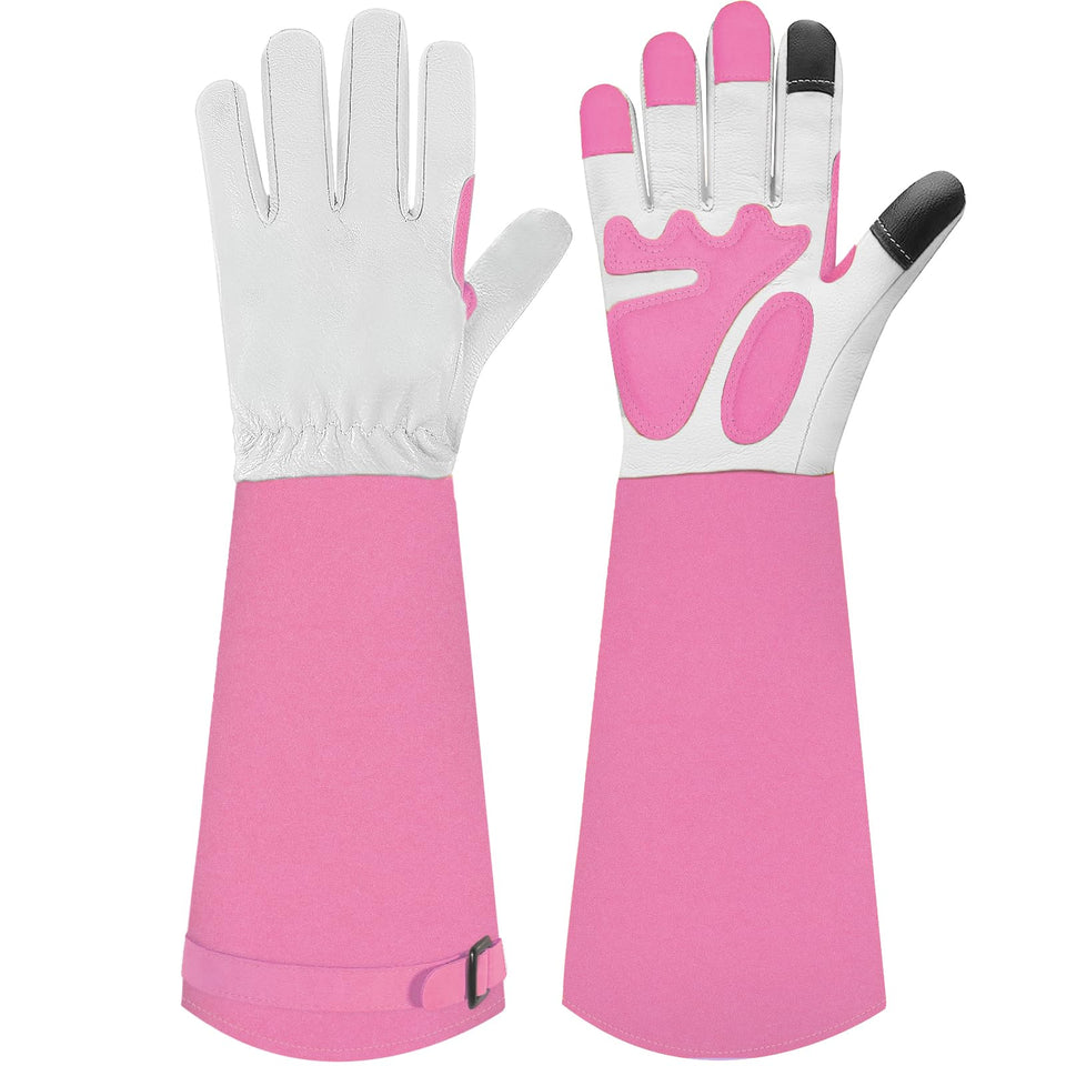 SLARMOR long gardening gloves with elbow gauntlet protect arms while pruning thorny plants