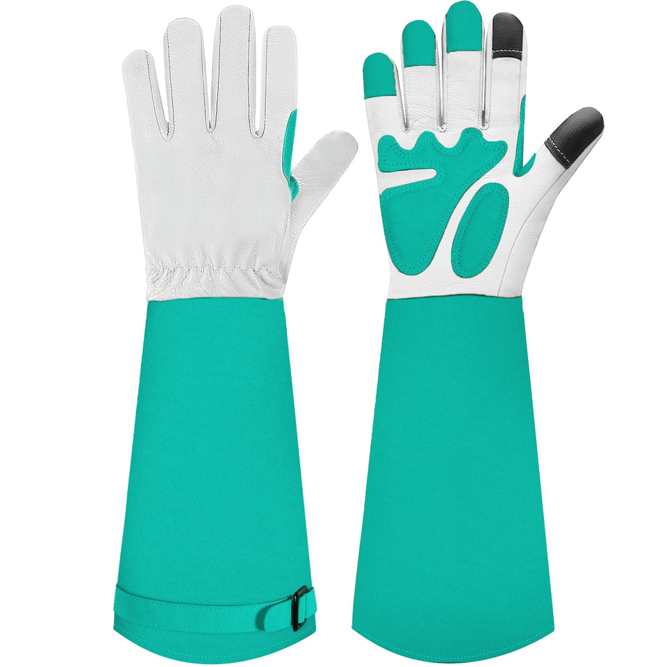 SLARMOR long gauntlet garden gloves protect elbows during thorny tasks.