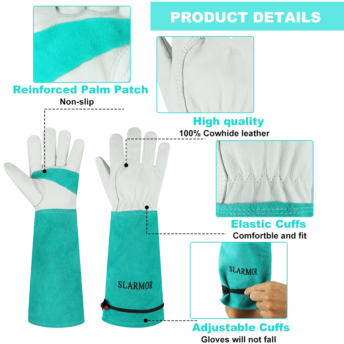 SLARMOR thorn-proof garden gloves guarding fingers during tough garden tasks.