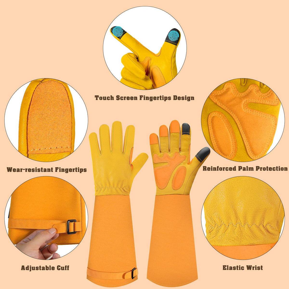 SLARMOR thorn-proof rose pruning gloves with padded palm reduce puncture risks while trimming roses.