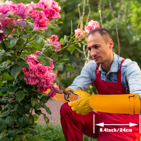 SLARMOR upgraded cowhide leather provides flexible fit for comfortable extended gardening sessions.