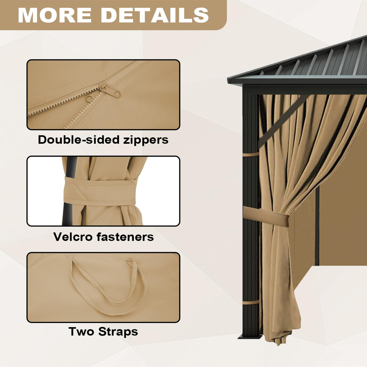 Slashome gazebo curtains 180gsm fabric signals durable outdoor use