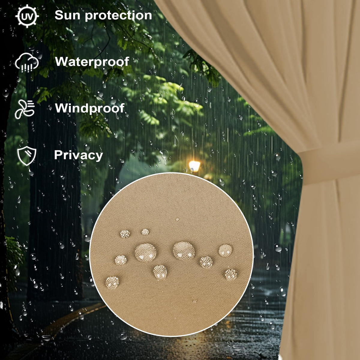 Slashome gazebo curtains four-panel set offers versatile gazebo coverage