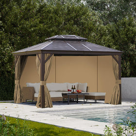 Slashome gazebo curtains dimension 10x12 fit standard gazebos