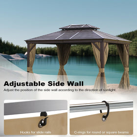 Slashome gazebo curtains easy installation with included hooks and rings