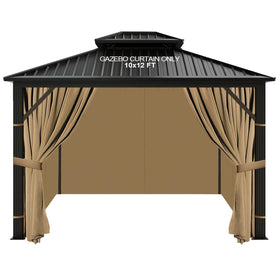 Slashome gazebo curtains front view in khaki with weatherproof design for outdoor hosting
