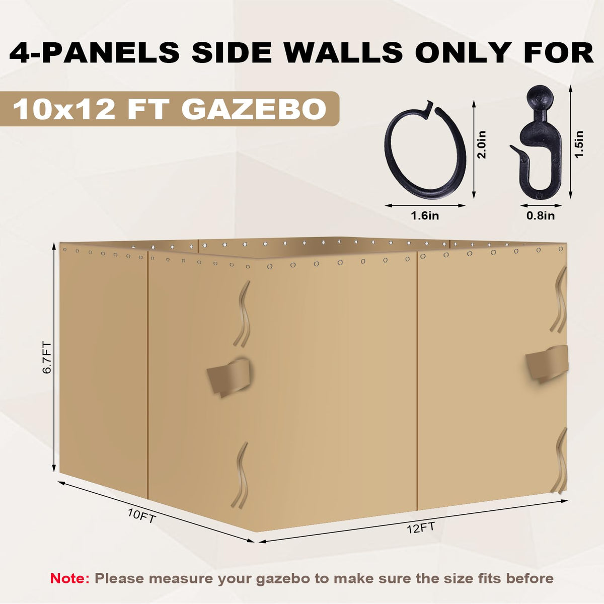 Slashome gazebo curtains waterproof fabric helps shield against rain