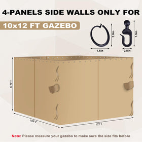 Slashome gazebo curtains waterproof fabric helps shield against rain