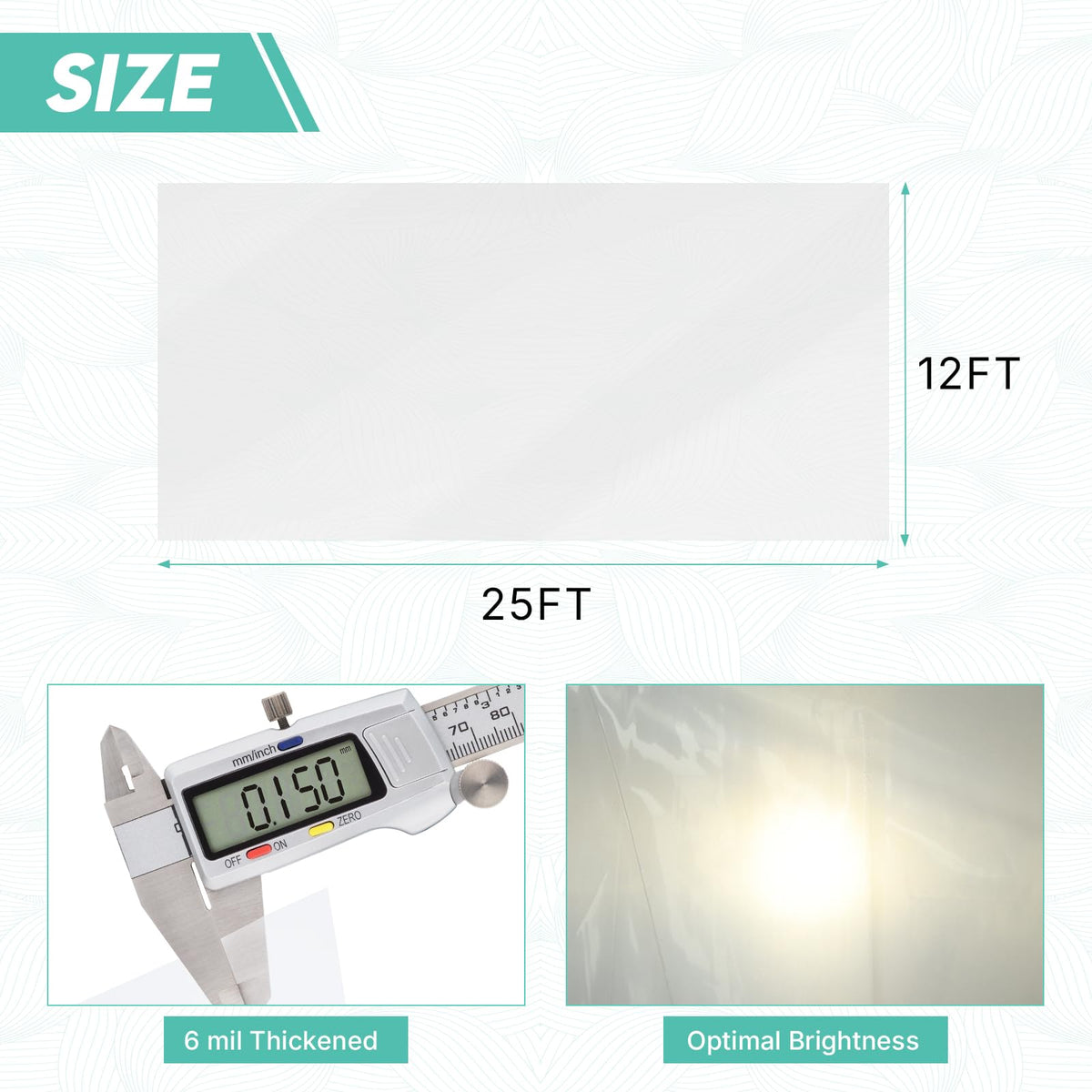 SDLDEER 6mil heavy-duty greenhouse film shields crops from wind and hail.