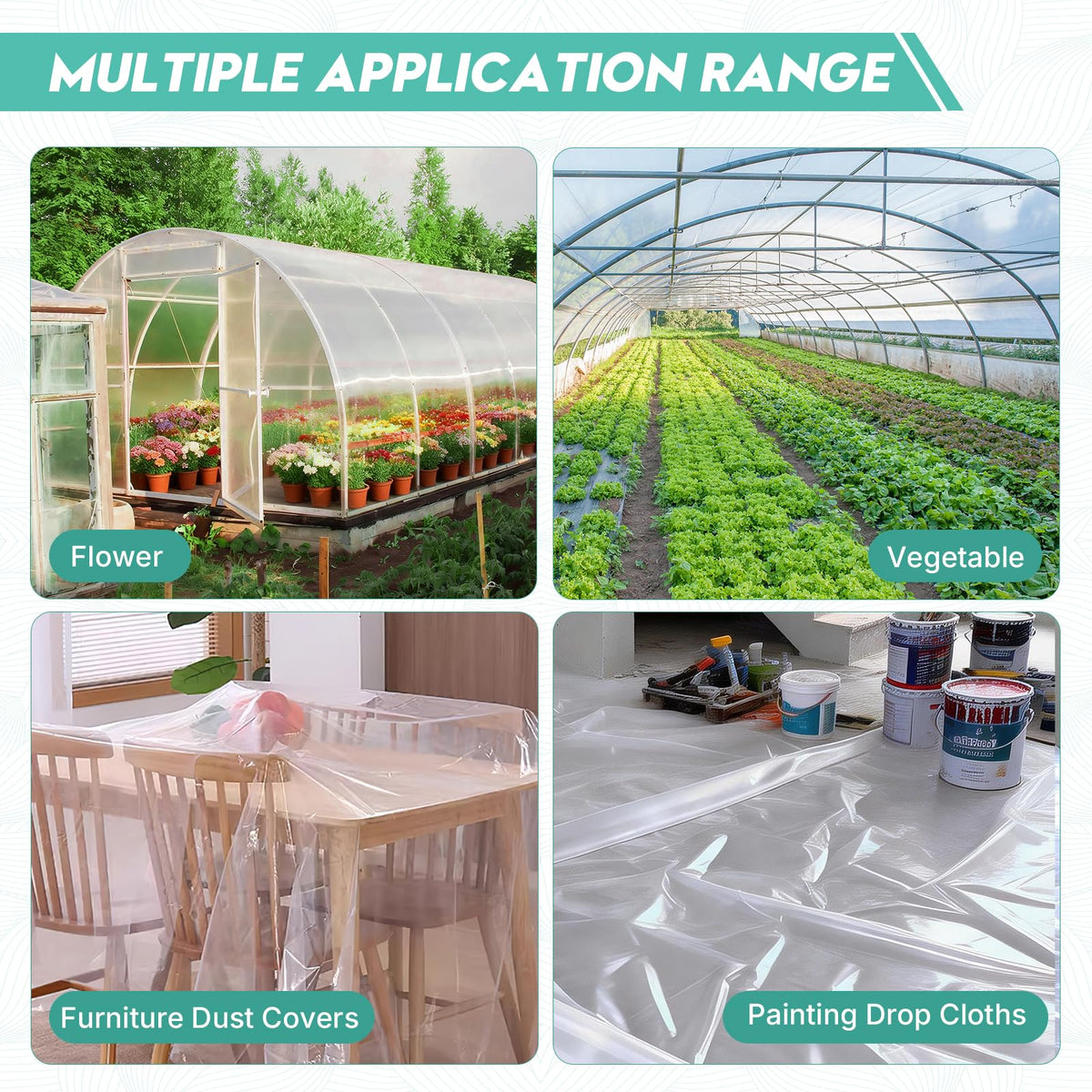 SDLDEER versatile greenhouse cover for gardens, farms, cold frames, and seedling beds.