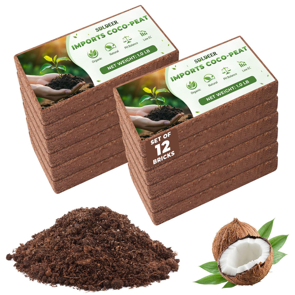 SDLDEER coco coir bricks expand in water for easy seed starting