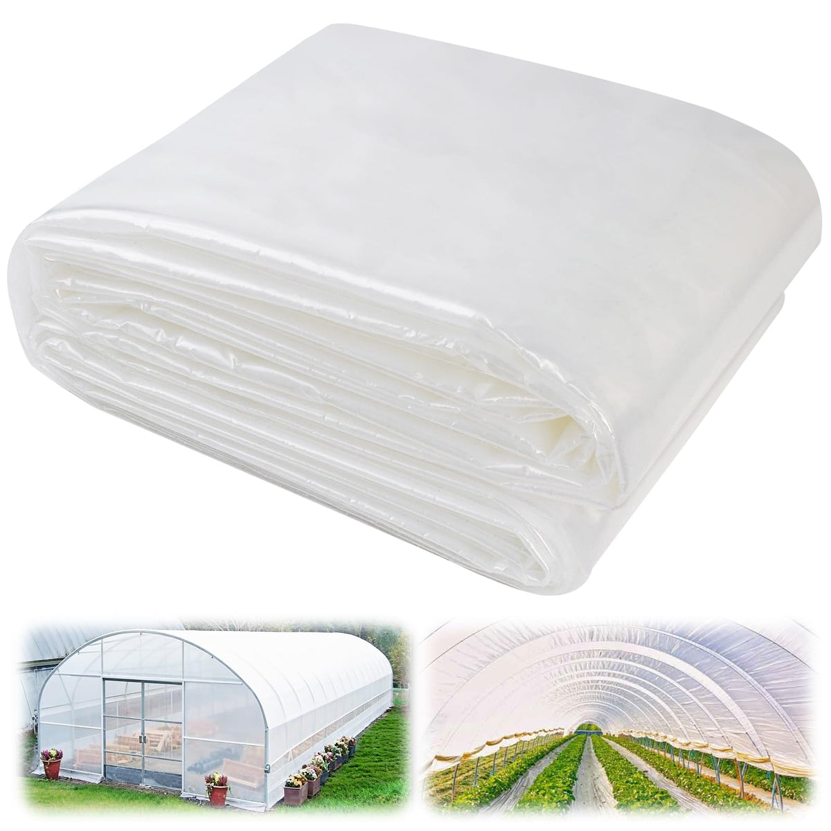 SDLDEER greenhouse plastic 12x25ft provides durable protection for farms and gardens.