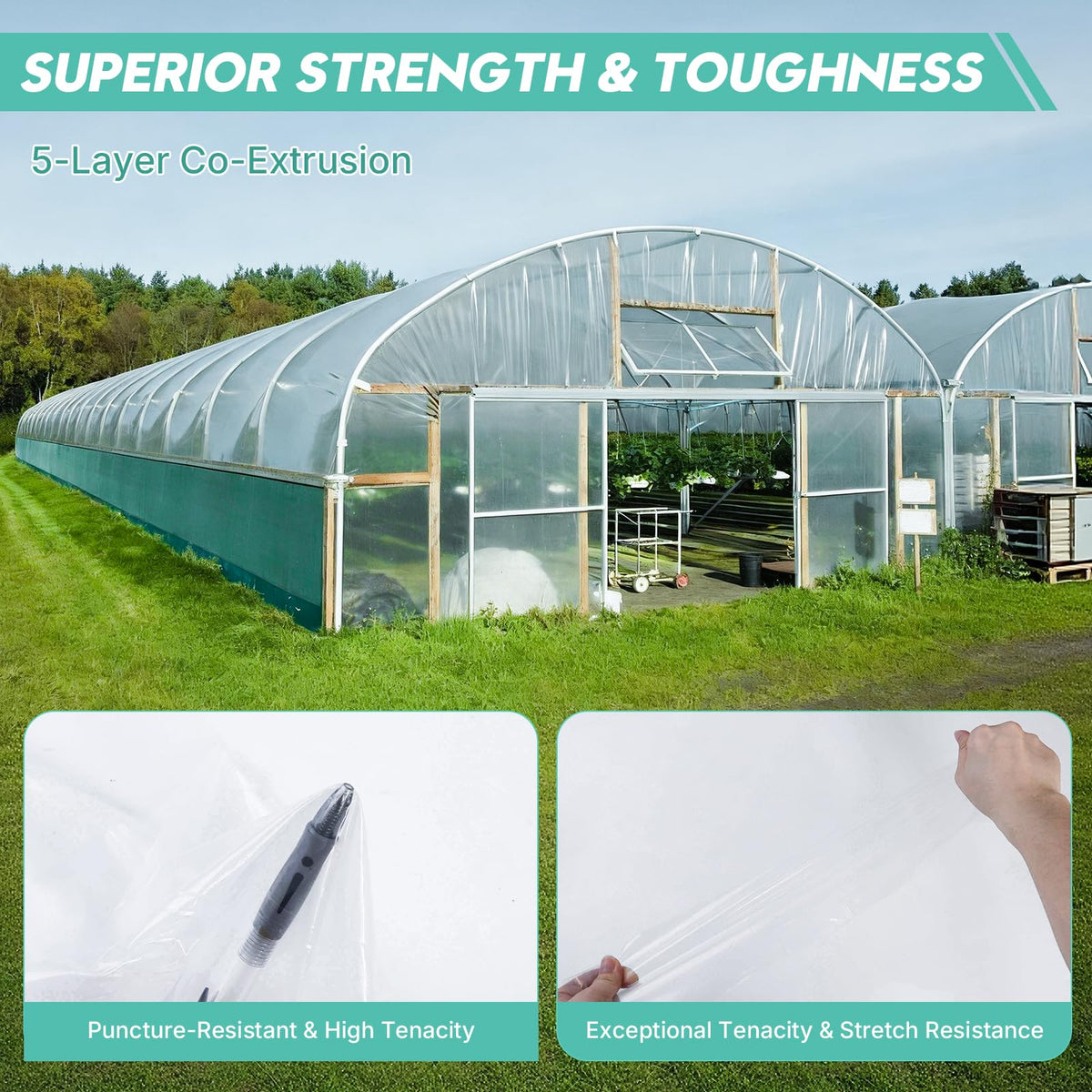 SDLDEER UV-resistant clear greenhouse film blocks sun damage while staying clear.