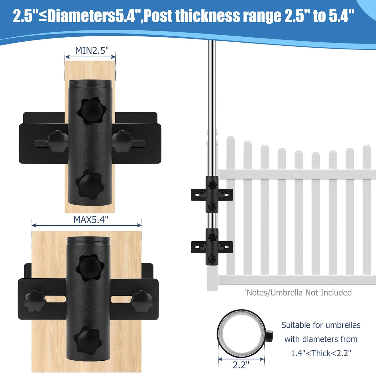 SLIIMU deck post mount offers adjustable shading position