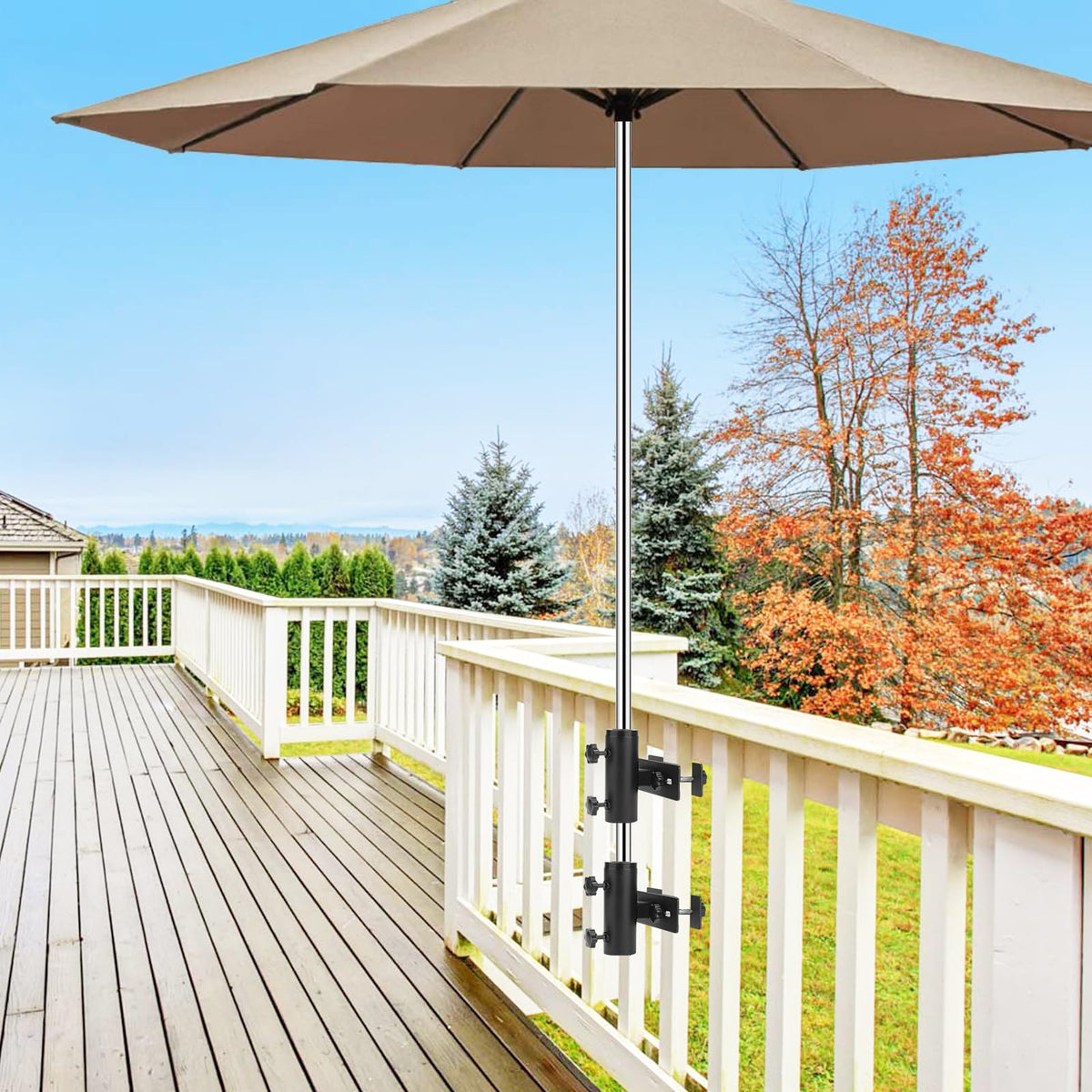 SLIIMU black parasol mount withstands weather with powder coating