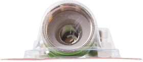 Slime integrated bleeder button enables controlled pressure release.