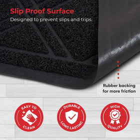 SlipToGrip 42x35 inch mat laid flat to cover wide entryway.