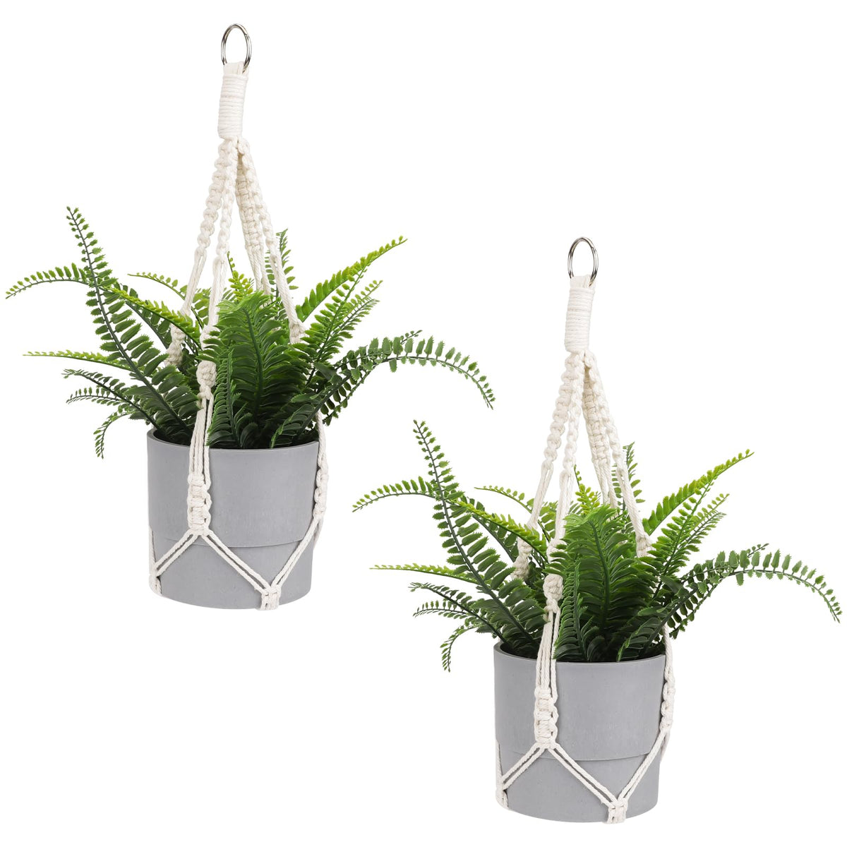 Sliverdew macrame plant hanger ivory 50cm for indoor display