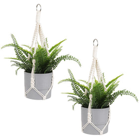 Sliverdew macrame plant hanger ivory 50cm for indoor display
