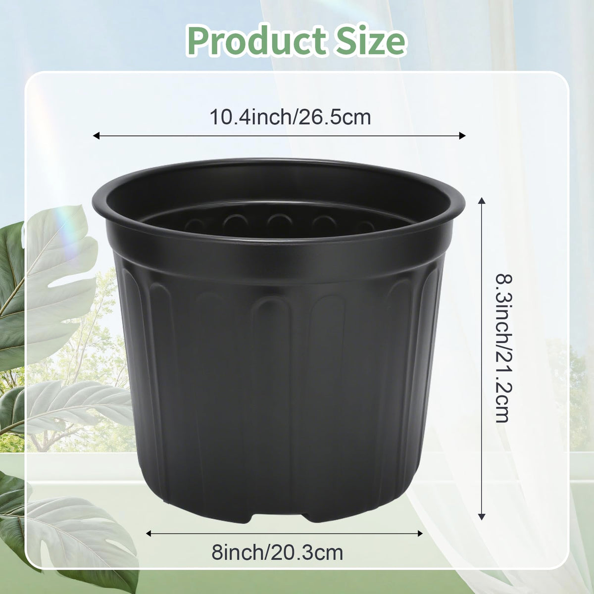 SLMKHHU 3-gallon nursery pot side view highlights stackable design for easy storage.