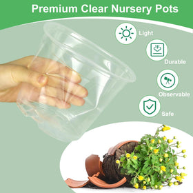 SLMKHHU clear nursery pot 10 inch for larger seedling growth and space.