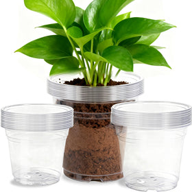 SLMKHHU clear nursery pot 7 inch with drainage holes for healthy root growth.