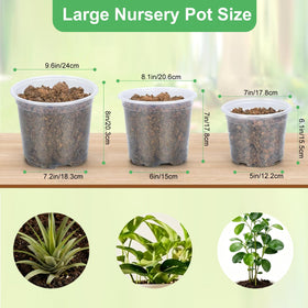 SLMKHHU clear nursery pot 8 inch shows roots clearly for monitoring.