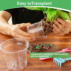 SLMKHHU high-transparency PP pot keeps plants visible while staying lightweight.