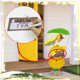 Sloakify bright yellow raincoat complements greenery for sunny garden scenes.