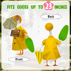 Sloakify writable double-sided name sign on goose outfit enables easy customization.
