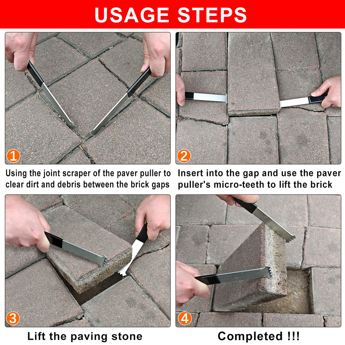 SlogPith paver puller with gripper slots ensures secure, controlled lifting.