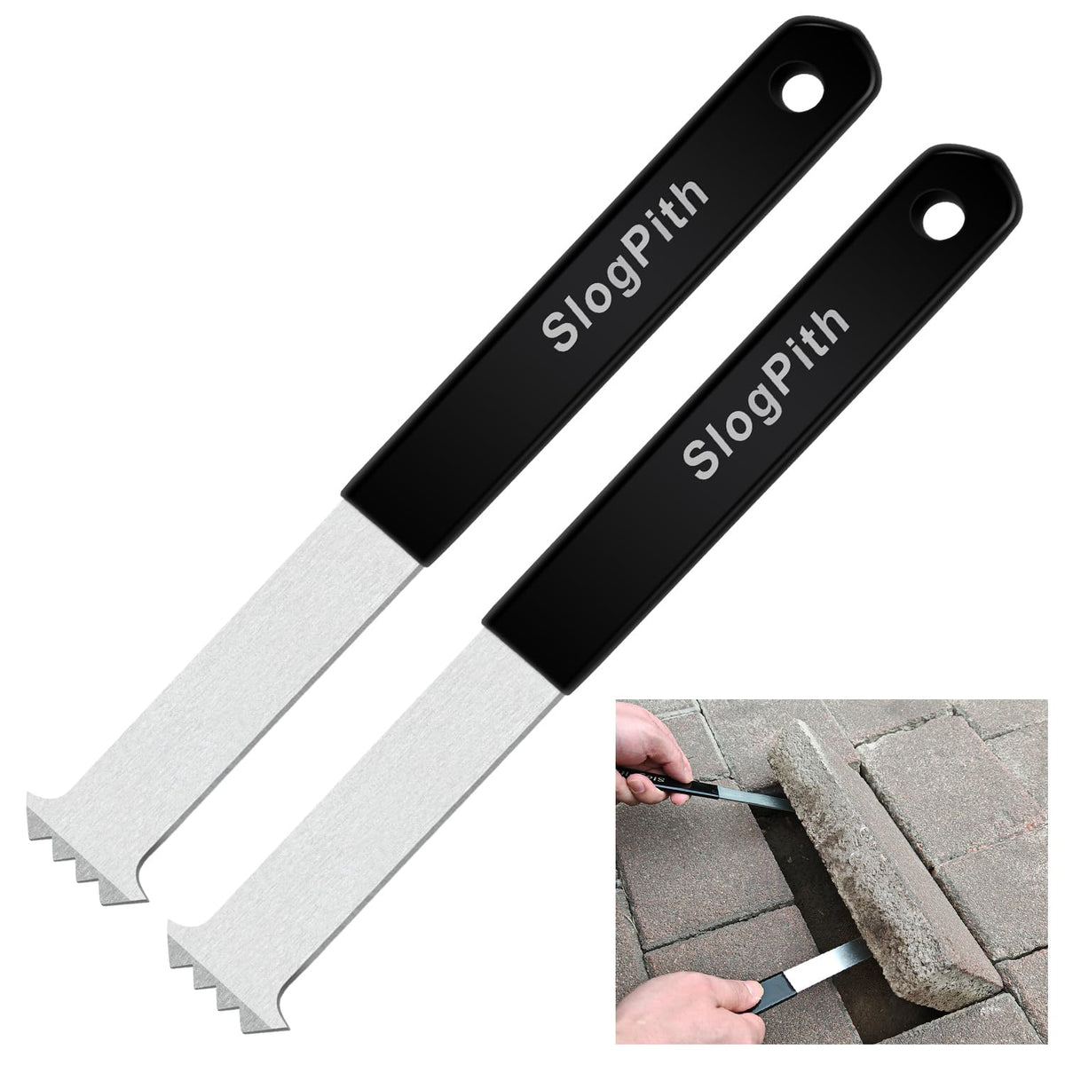 SlogPith paver removal tool with dual joint scraper lifts interlocking pavers safely.