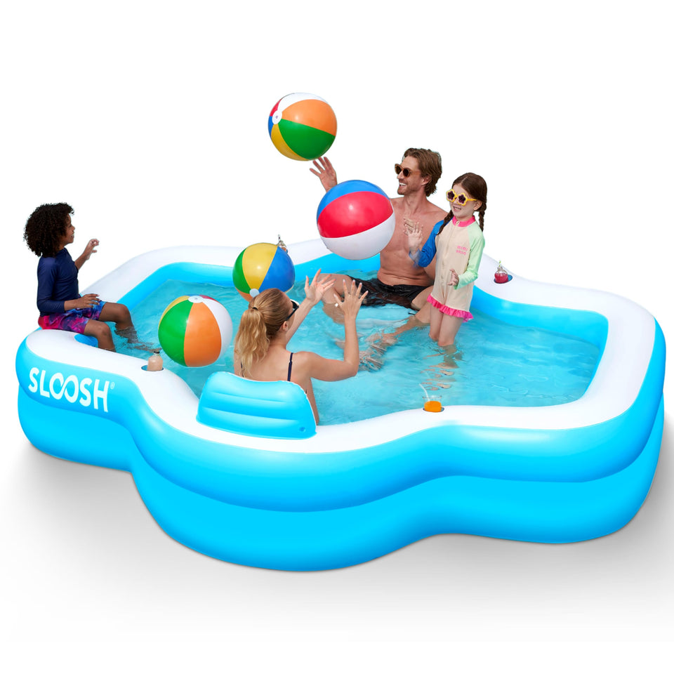 Sloosh inflatable pool backrest seat for family lounging