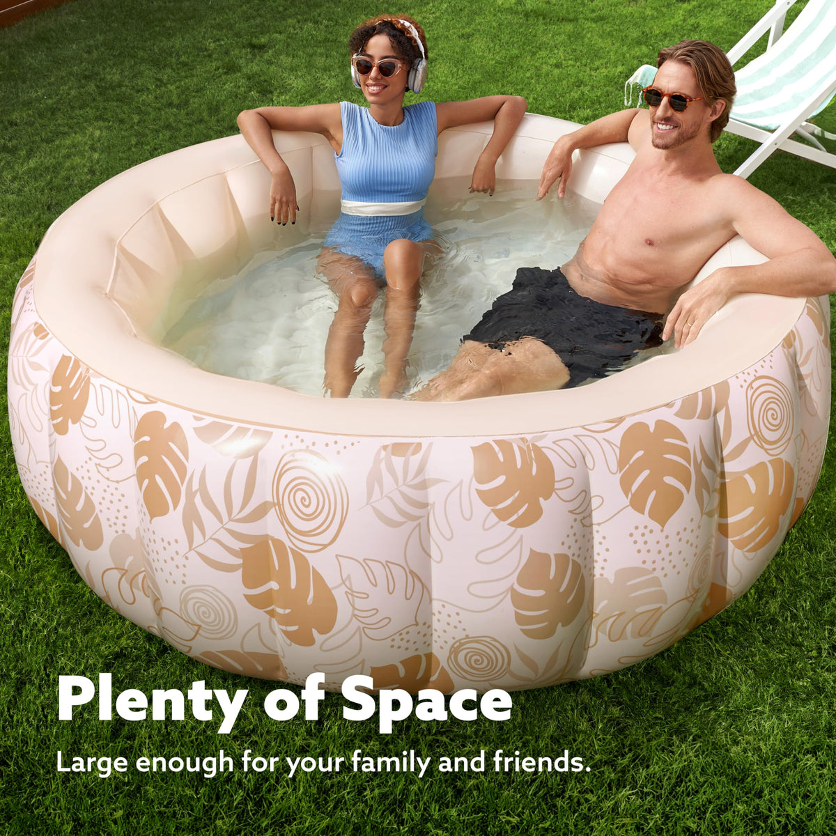 Sloosh pool ideal for 2–3 adults gatherings and casual pool parties.