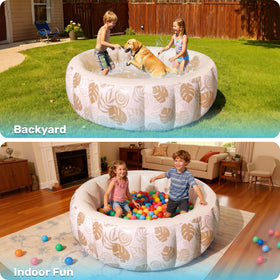 Sloosh inflatable pool with ergonomic backrest for enhanced comfort.