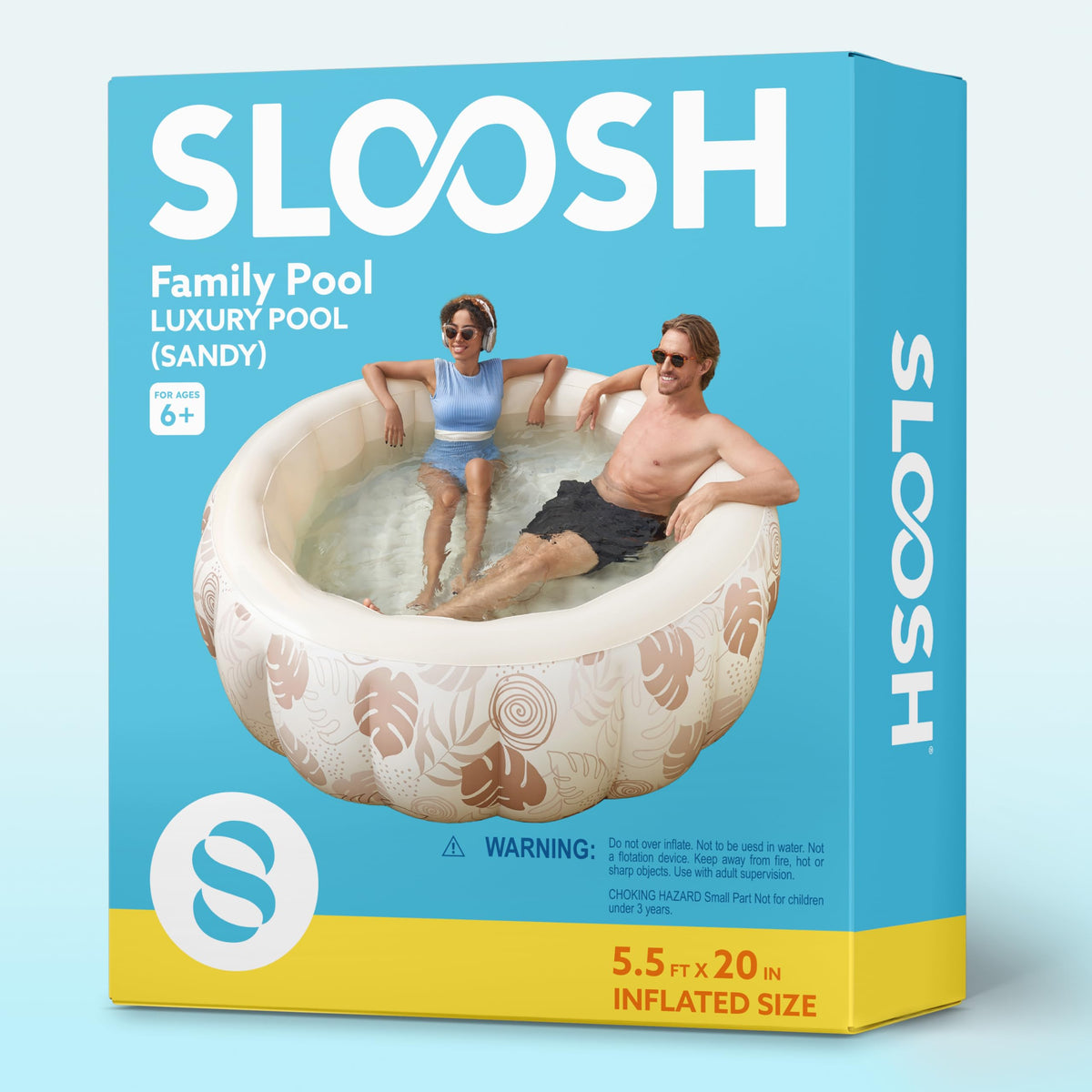 Sloosh 5.5ft round pool creates social space for friends and family.