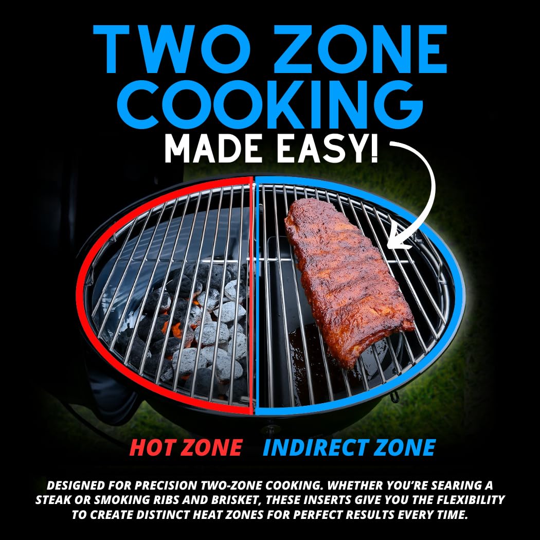 Slow N Sear extended charcoal capacity supports longer cooks with fewer refuels.