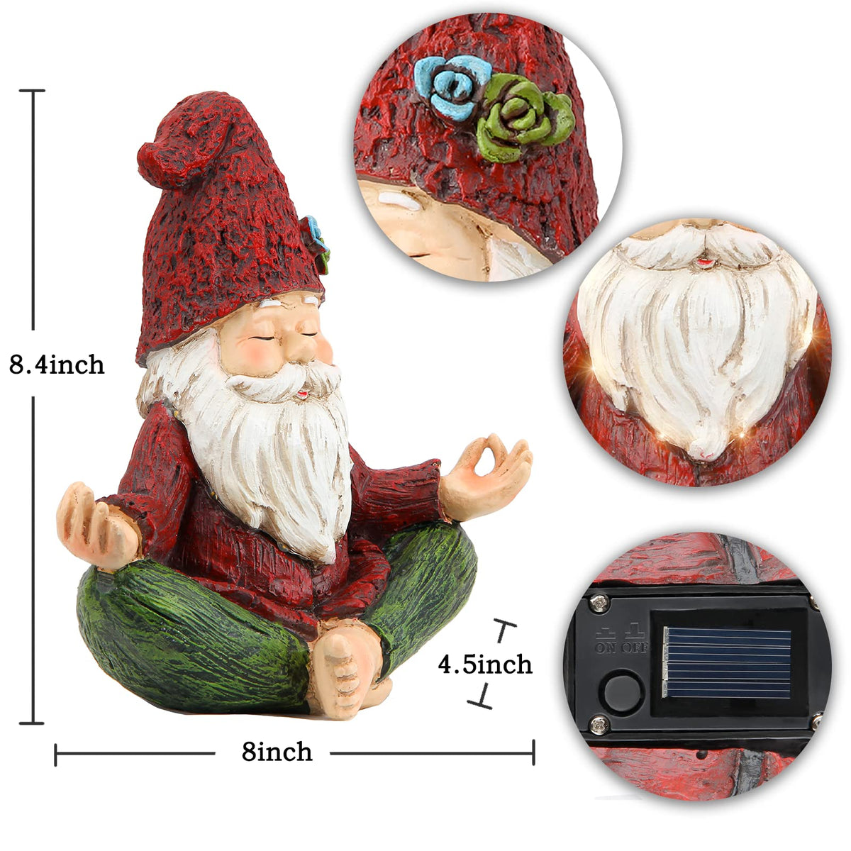 Smadeer outdoor gnome decor suited for porch, lawn, or windowsill.