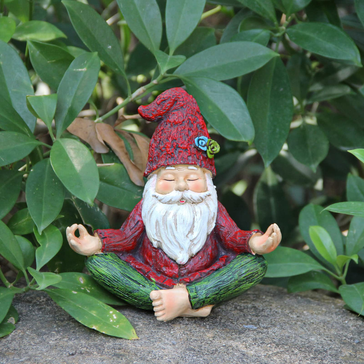 Smadeer yoga gnome figure adds whimsical charm to garden spaces.