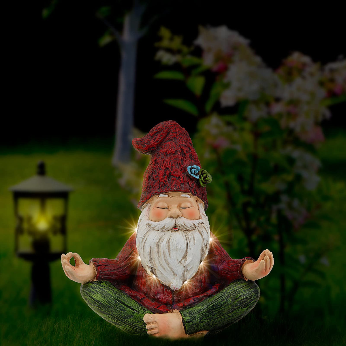 Smadeer zen gnome resin statue for durable outdoor decor.
